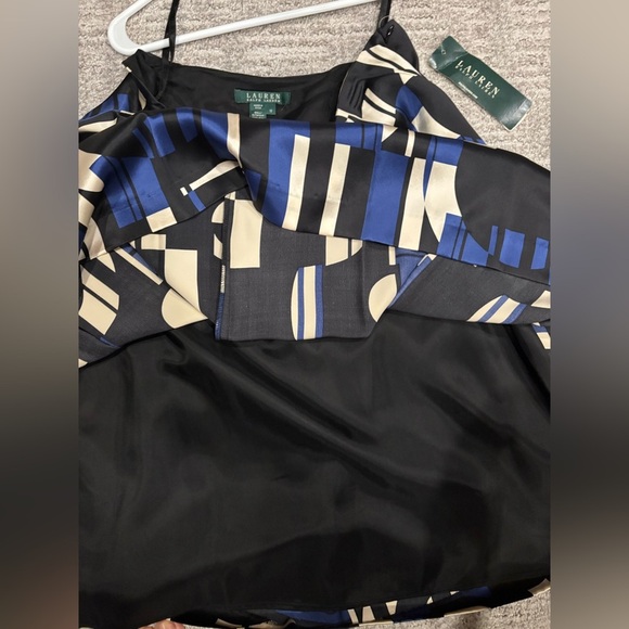 Ralph Lauren Black and Blue A-Line Skirt 100% silk size 10 - Picture 4 of 5